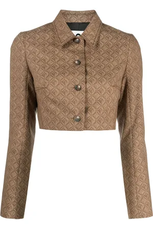Marine Serre Cropped Moon Diamant top i jacquard