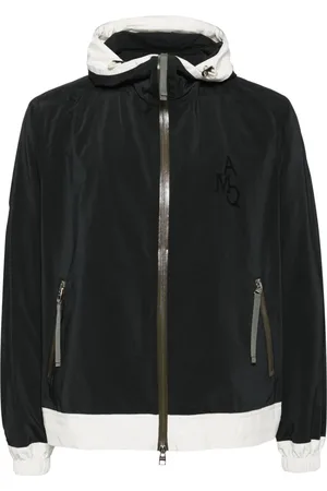 Alexander McQueen Jakke med hætte og høj hals og lynlås