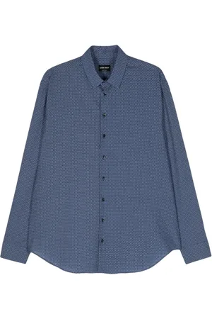 Giorgio Armani Skjorte med grafisk tryk og krøllet effekt