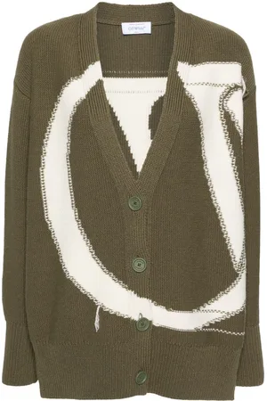 OFF-WHITE Cardigan i intarsiastrik med logo