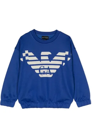 Emporio Armani Sweatshirt med monogramtryk og rund hals