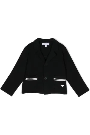 Emporio Armani Cardigan i vaffelstrik med hakrevers