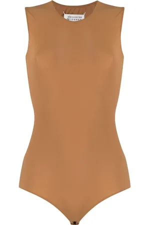 Maison Margiela Bodysuit med rullekrave og logo