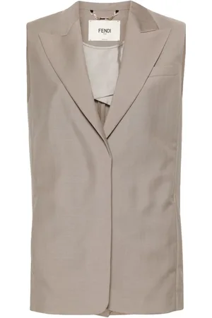 Fendi Vest i mohair-uld med broderet logo