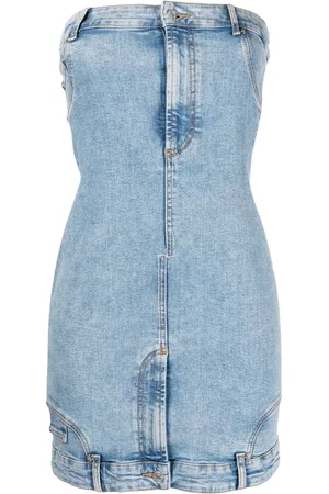 Moschino Kort kjole i denim og bustier-stil