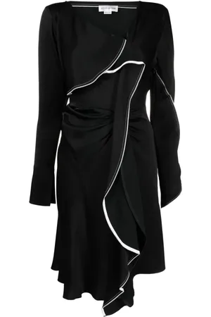 Victoria Beckham Asymmetrisk mellemlang kjole med draperinger