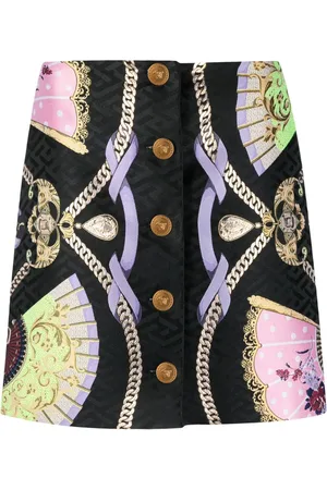 VERSACE Nederdel med knapper og Medusa Head-tryk