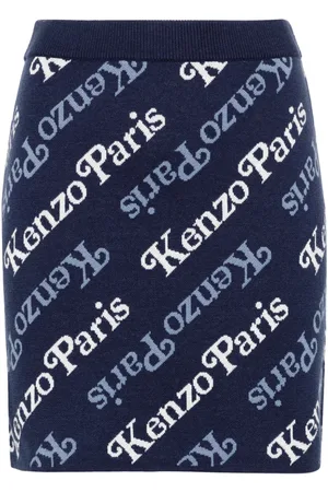 Kenzo Kort Verdy nederdel med intarsiastrikket logo