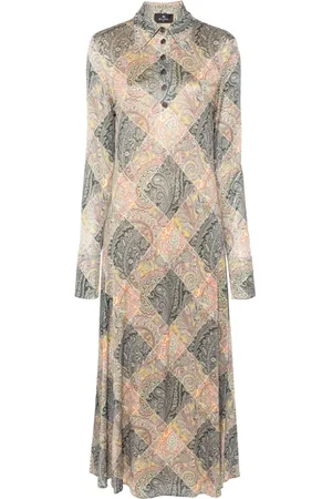 Etro Lang kjole med paisleytryk