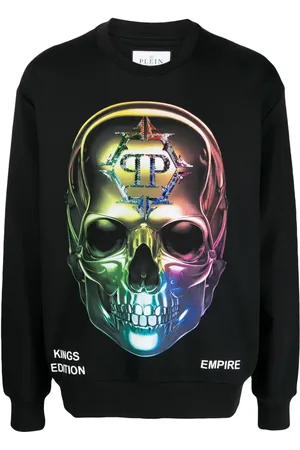 Philipp Plein Chrome sweatshirt med dødningehoved-tryk