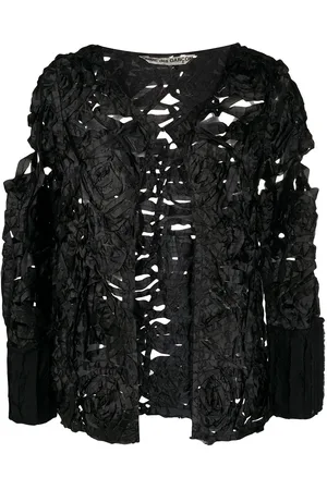 Comme des Garçons Cardigan med åben front og udskæringsdetalje fra 1992