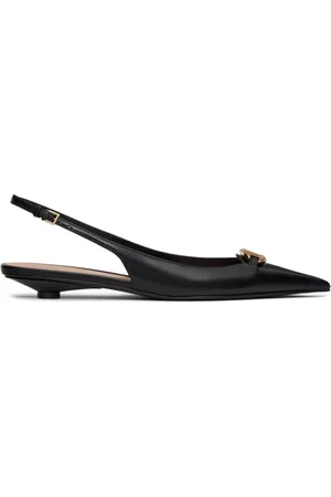 VALENTINO GARAVANI Slingback-pumps i læder med Vlogo