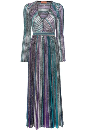 Missoni Ribbet maxi-kjole med pailletter