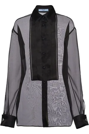 Prada Gennemsigtig organza-skjorte
