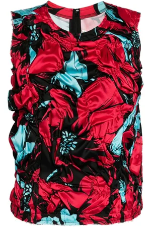 Comme des Garçons Satin-top med ruche