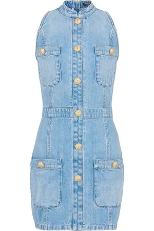 Balmain Kort faconsyet denimkjole