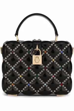 Dolce & Gabbana Dolce Box taske med rhinsten-udsmykning og tophåndtag