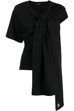 GOEN.J Asymmetrisk bluse med snoet detalje