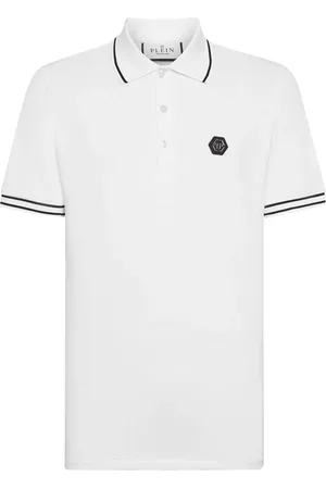 Philipp Plein Polo med logo-applikatiæon