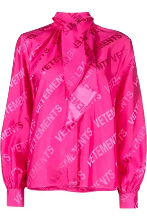 Vetements Top med jacquard-logo og rullekrave