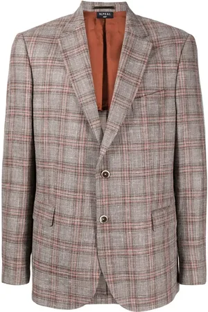 N.PEAL Skotskternet blazer med knapper