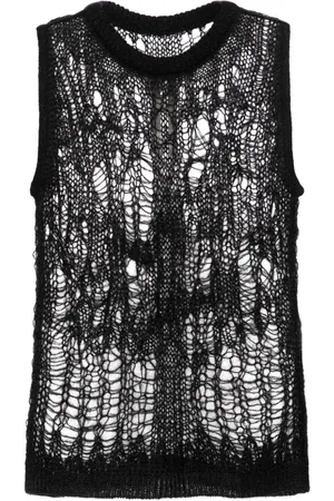 Rick Owens Strikket vest med slitageeffekt