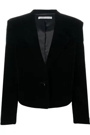 Alessandra Rich Cropped enkeltradet blazer