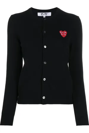 Comme des Garçons Cardigan med overlappet hjerte