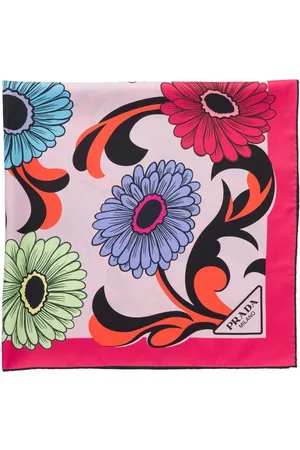 Prada Tørklæde i twill med blomstertryk