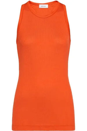 Salvatore Ferragamo Tanktop i silkeblanding med rund hals
