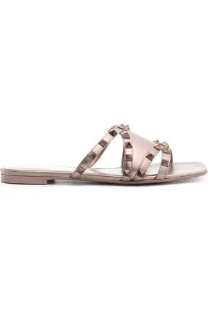 VALENTINO GARAVANI Rockstud sandaler i metallisk læder