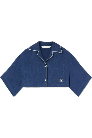 Palm Angels Cropped skjorte med monogram-broderi