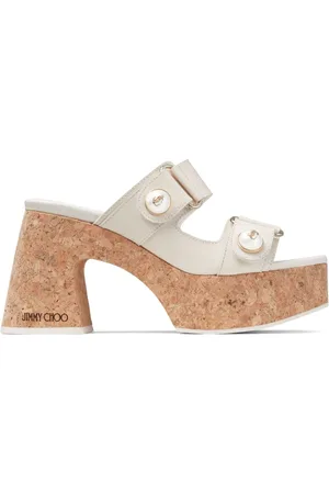 Jimmy Choo Fayence 95mm sandaler i læder med plateausål