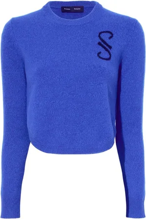 Proenza Schouler Stella trøje i kashmir med monogram-motiv