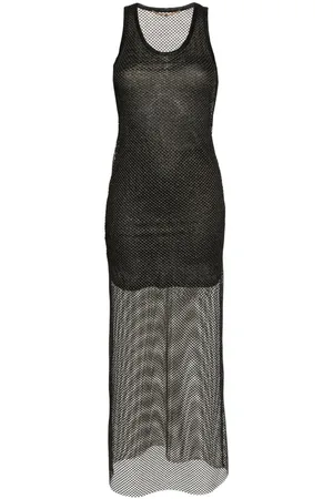 Palm Angels Lang kjole med mesh