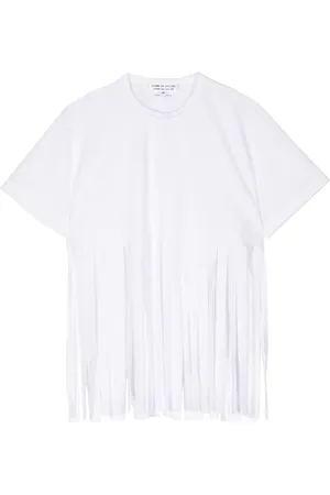 Comme des Garçons T-shirt med rund hals og udskæringsdetalje