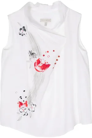 SHIATZY CHEN Vest i silke med blomstertryk