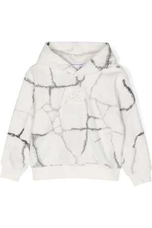 Calvin Klein Hættetrøje i genanvendt polyester-blanding med marmor-effekt