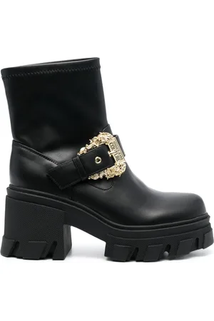 VERSACE 75mm ankelstøvler med dekorative spænder