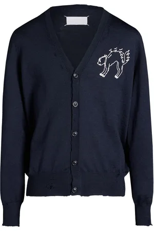 Maison Margiela Intarsiastrikket uldcardigan