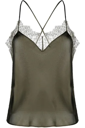 MAISON CLOSE Camisole-top i silke med blondekant