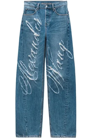 Alexander Wang Jeans med brede ben og frynser
