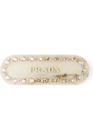 Prada Krystaludsmykket hårspænde med logo
