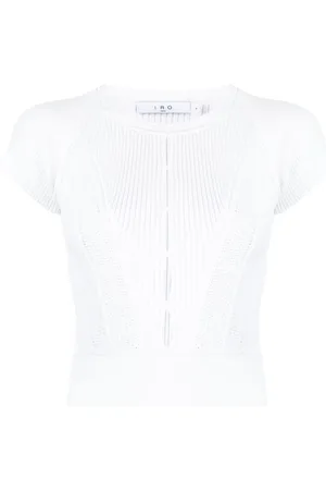 IRO T-shirt i strik med udskæringsdetalje