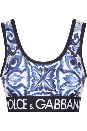 Dolce & Gabbana Cropped top med Majolica-tryk