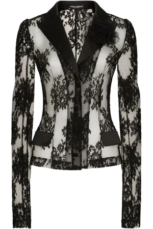 Dolce & Gabbana Gennemsigtig blazer med Chantilly-blonde