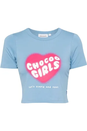 Chocoolate Cropped T-shirt med grafisk tryk