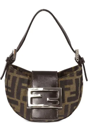 Fendi Lille håndtaske med Zucca FF-plade fra 1990-2000