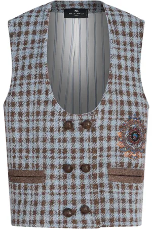 Etro Vest broderet houndstooth-mønster