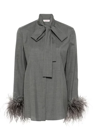 VALENTINO GARAVANI Bluse med fjerdetalje